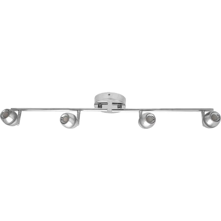 Sunlite 32-in LED 4-Light 23W 100W= 1200 Lumen 3000K 120V Dimmable Chrome Adjustable Track Light Fixture 81146-SU